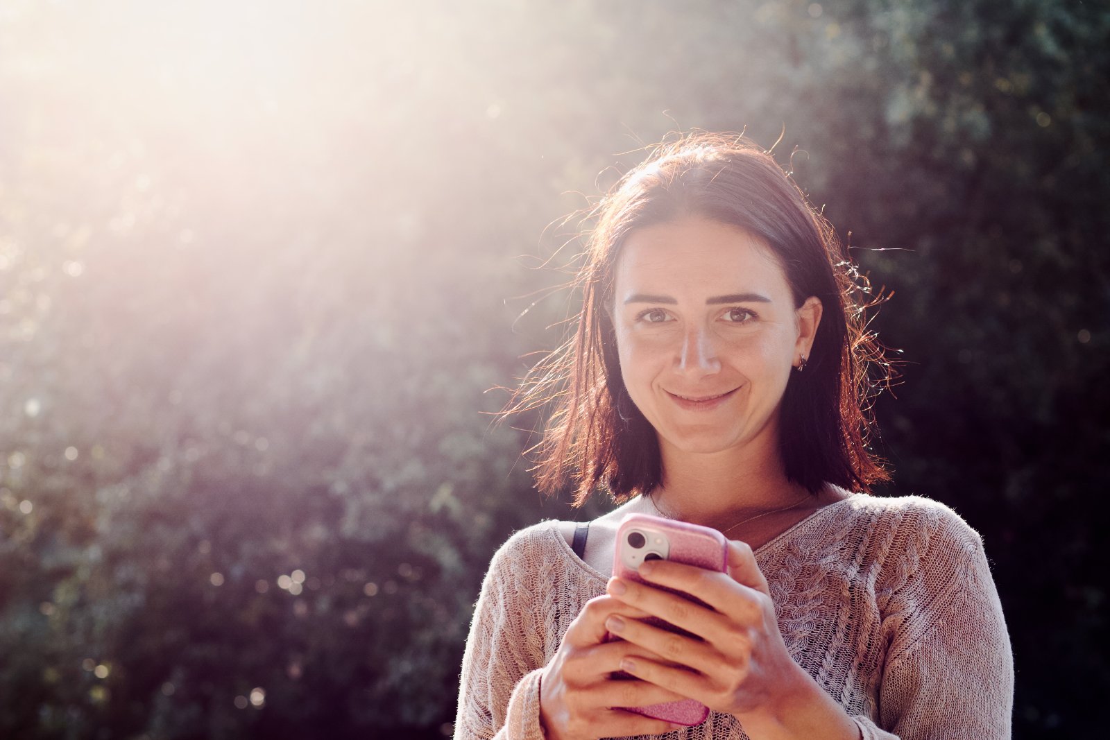 Backlit portrait in evening sun