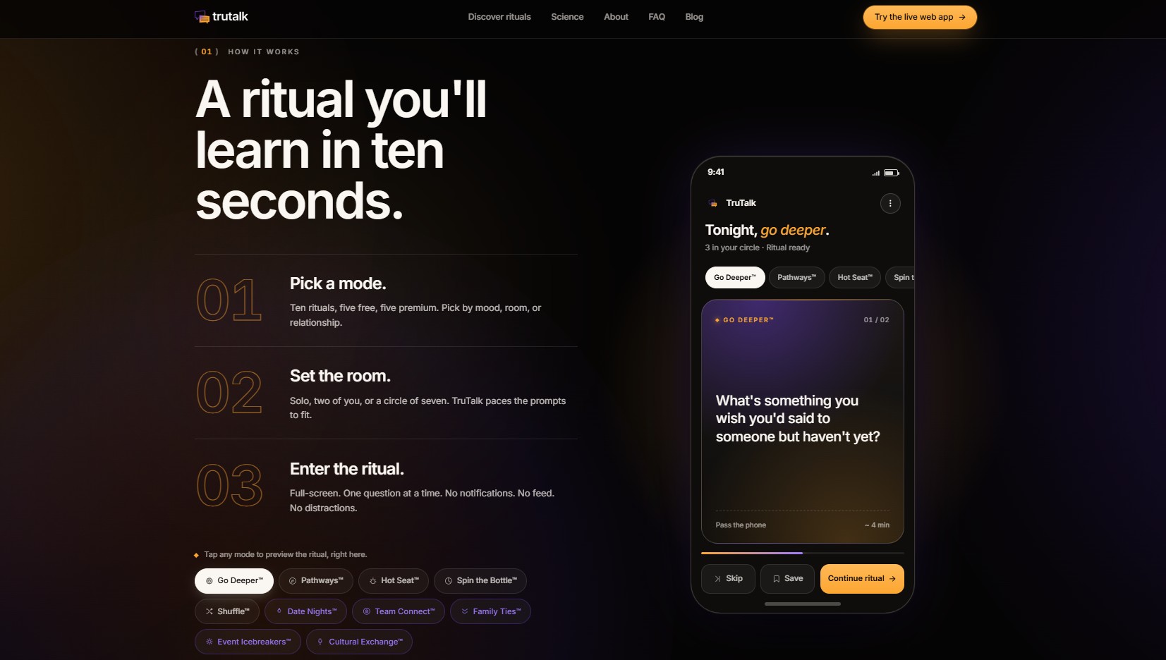 TruTalk - how it works, three steps