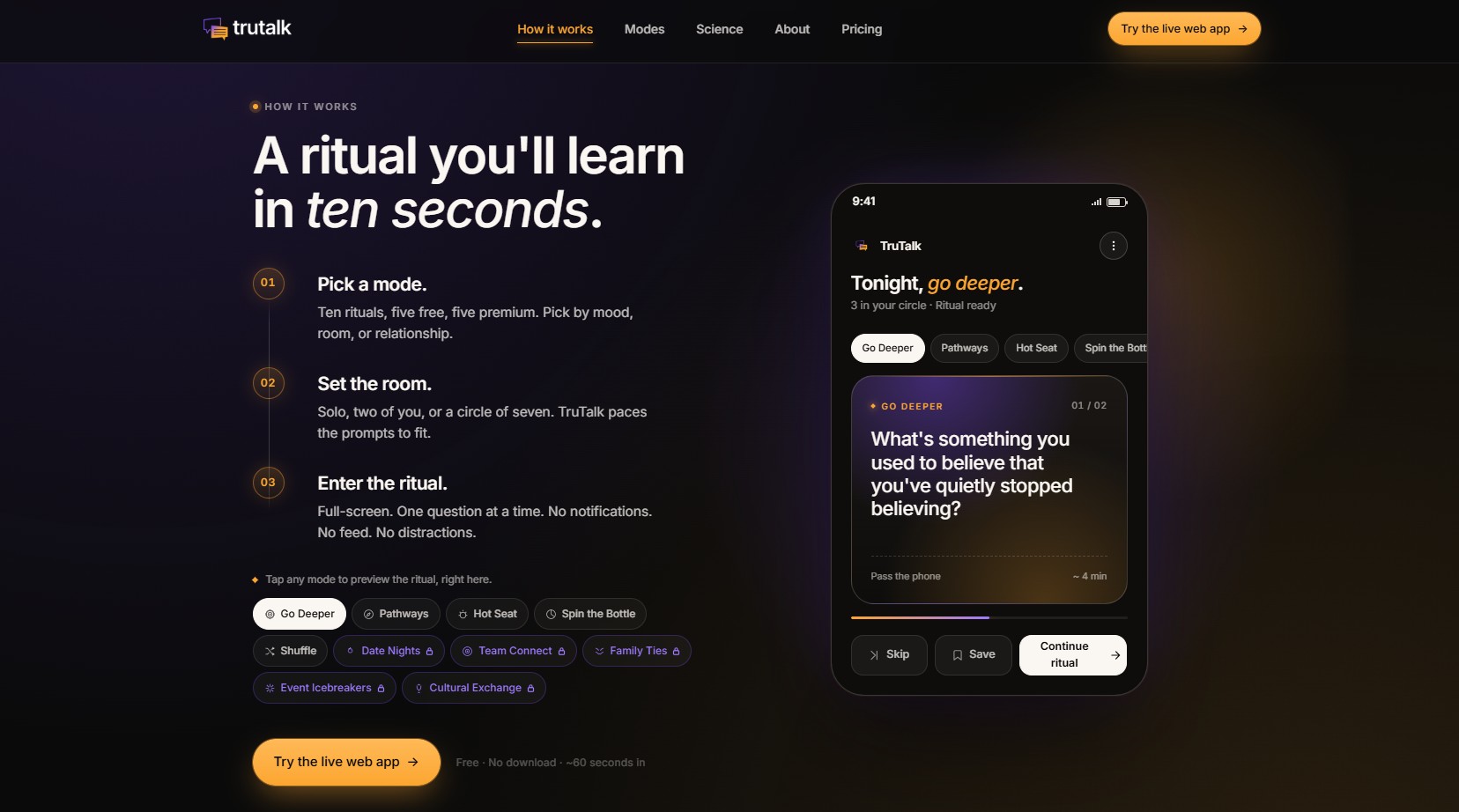 TruTalk - how it works, three steps